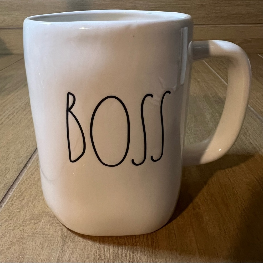 Rae Dunn White 'BOSS' Mug